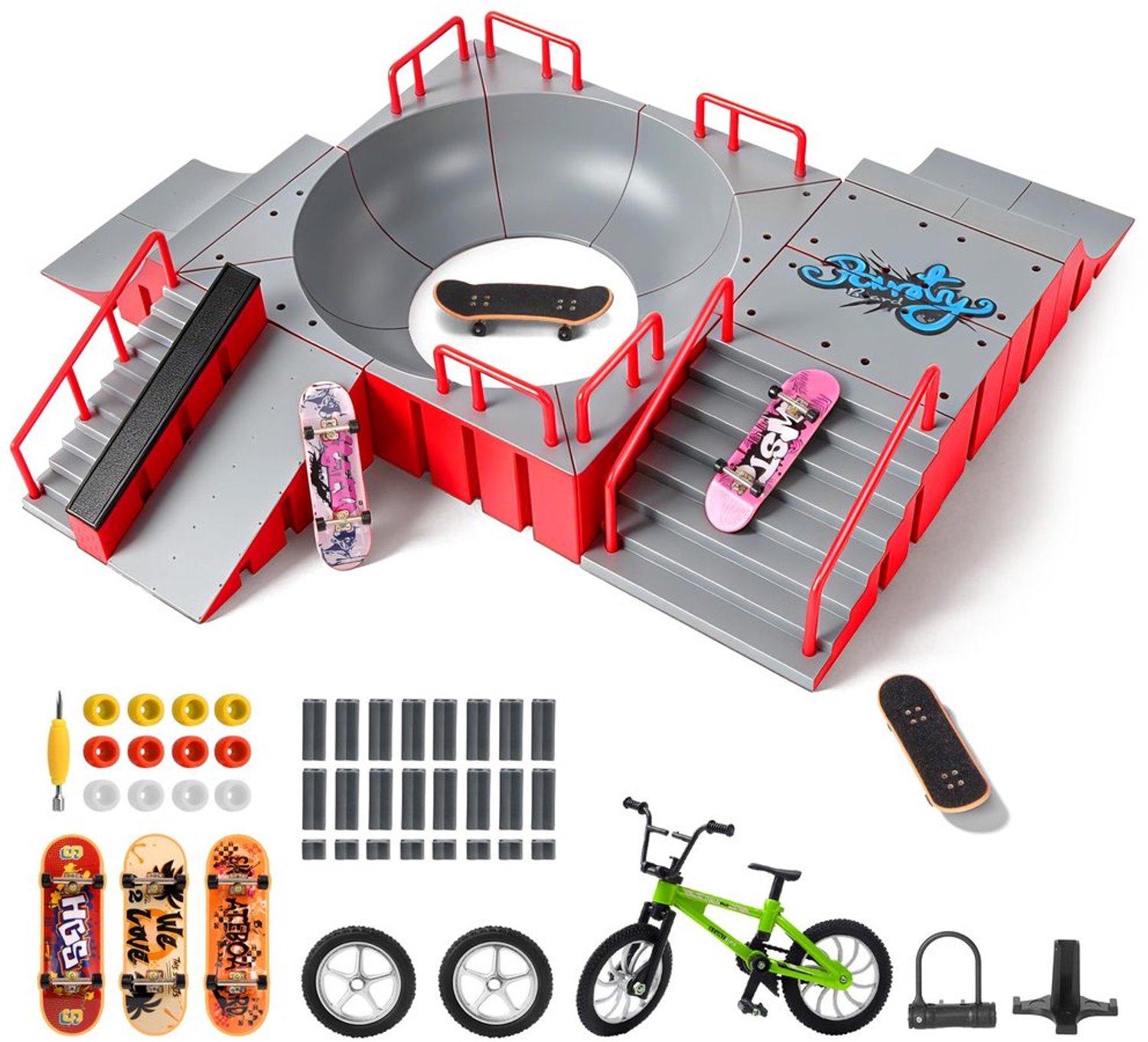 Vingerskateboardtrack Circulaire vorm voor motorische ontwikkeling