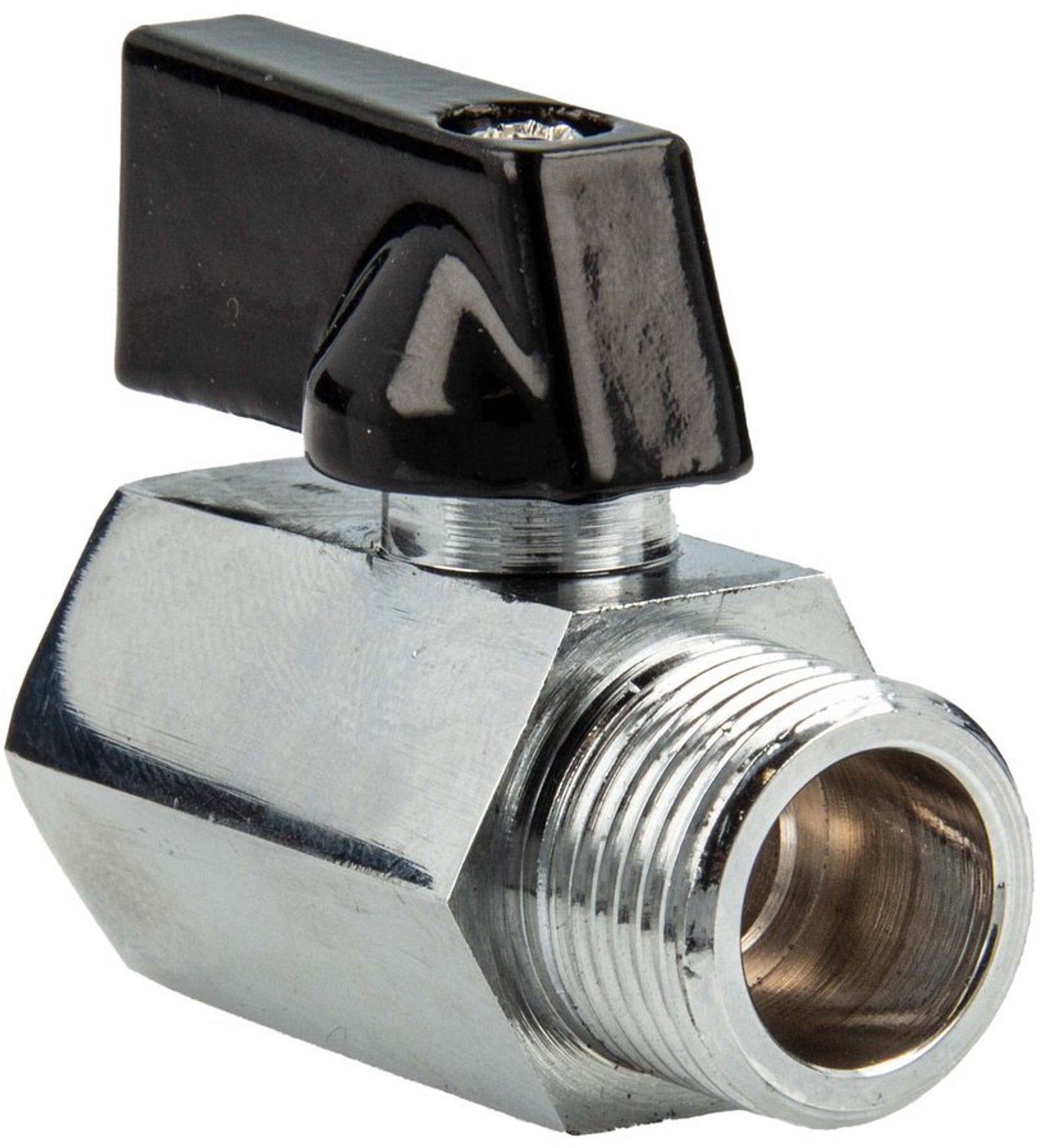 Mini Kogelklep met Binnen- en Buitendraad - Messing - 1/2 Inch