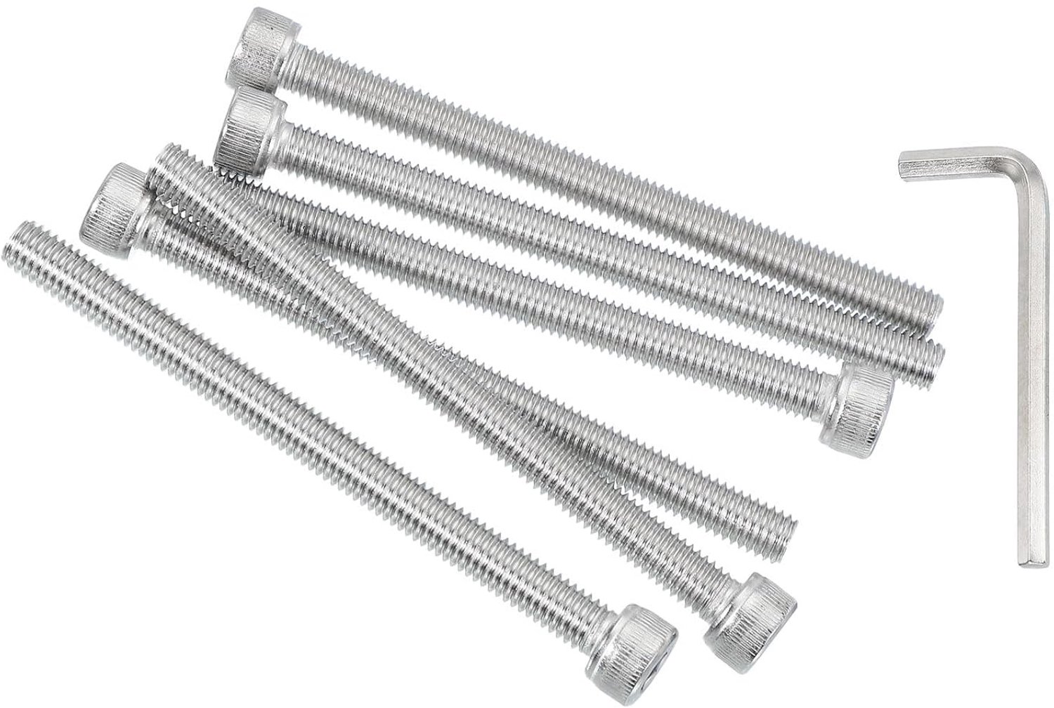 Zeskantschroeven M8 x 100 mm - 304 roestvrij staal - volledige schroefdraad - sterk en duurzaam - 6 stuks - ServiceTopper