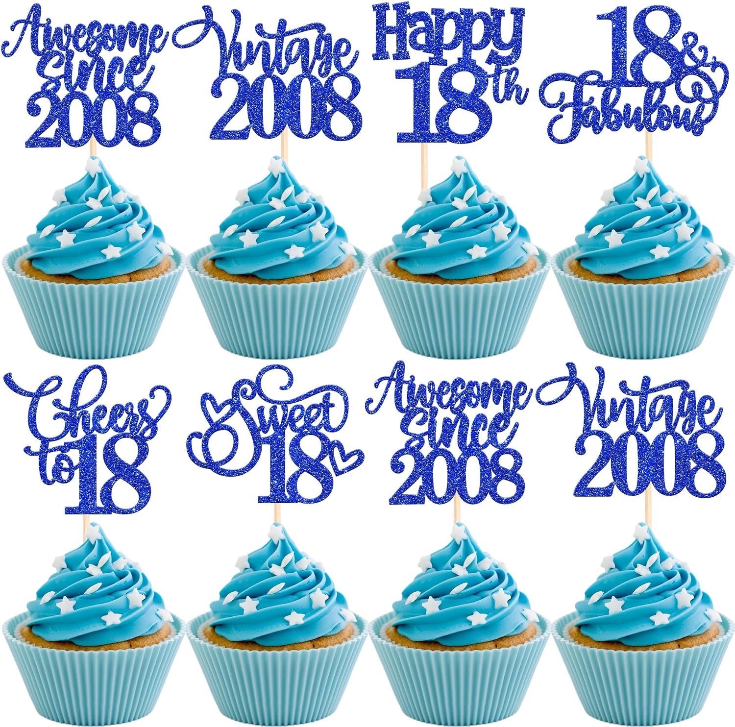 30 Cupcaketoppers 18e verjaardag 2008