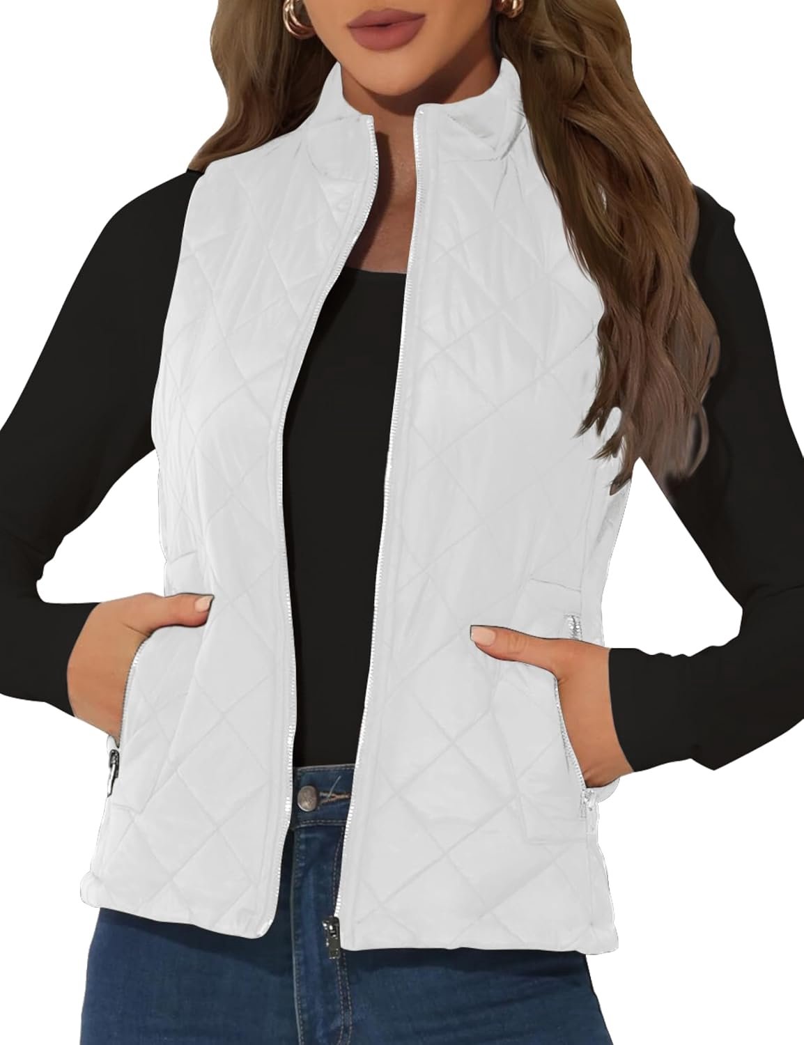 Vest met staande kraag, zonder mouwen