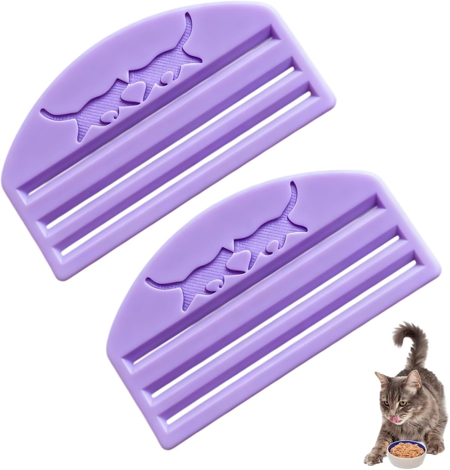 2-delige set snackuitperser voor katten, geschikt voor natvoerzakjes