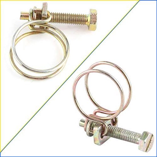 Waterslang Slangklemmen Set - Verstelbaar - Dubbele Draad - RVS - IJzer - 6 Stuks 13-51 mm - Slangklem — afbeelding 3
