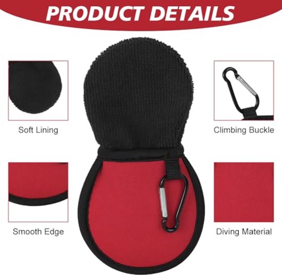 Waterdichte Golfbal Cleaner Pouch met Karabijnhaak — afbeelding 3