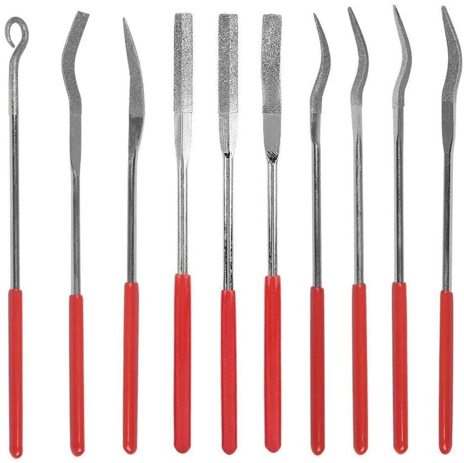 Set van 10 Mini Riffler Vijlenset met Diamantcoating