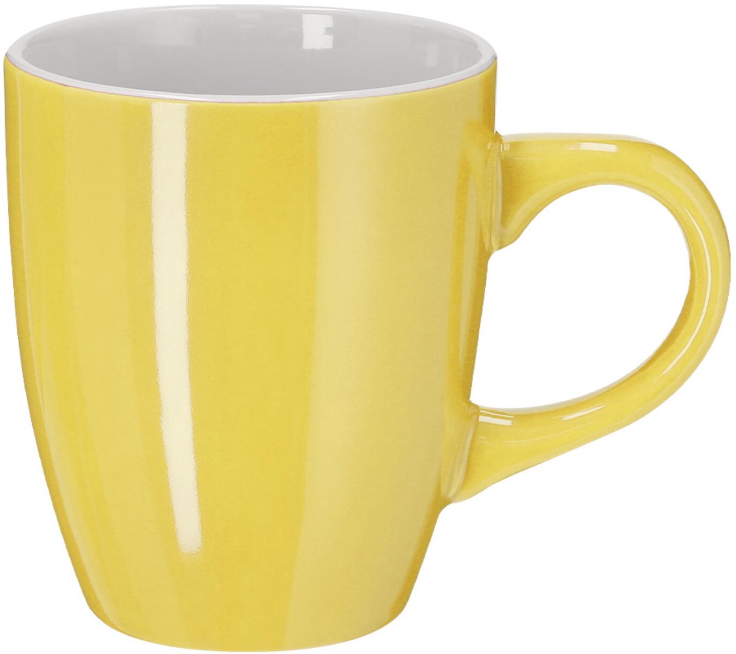 Bellatio Design Koffiekopjes Arabic Glaze - 1x stuks - Keramiek - geel - 350 ml - 8 x 10 cm - mokken - bekers