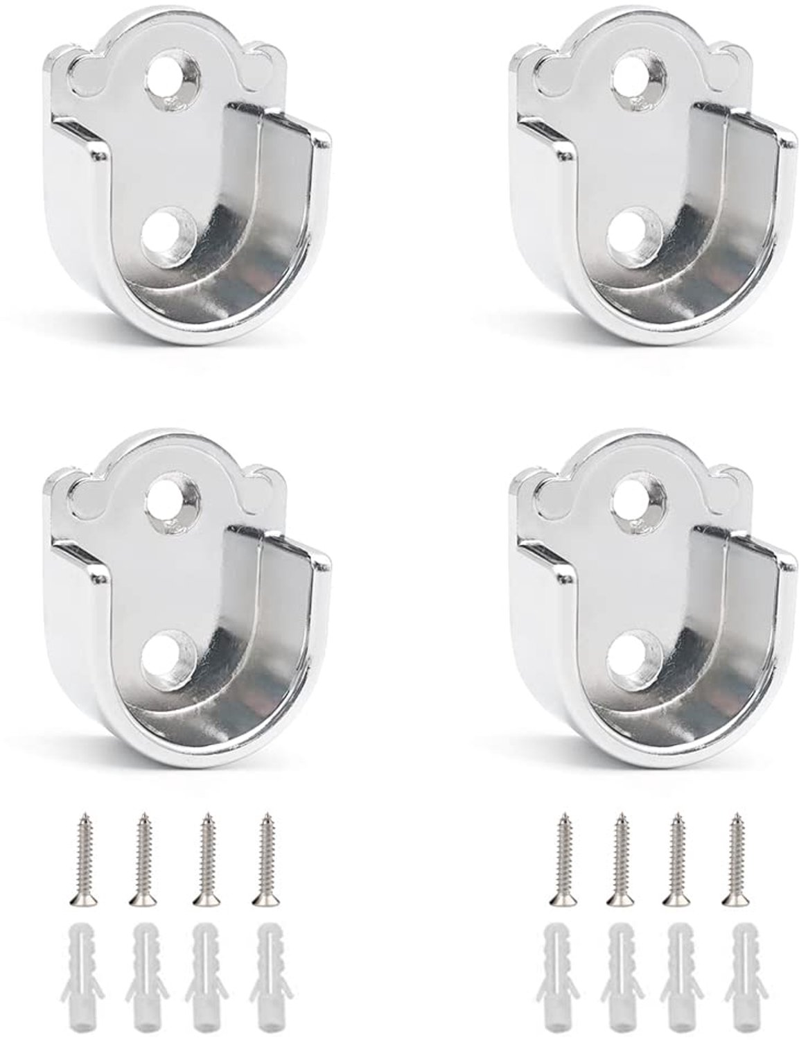 Set van 4 Zinklegering Steunen voor Kasten en Gordijnen