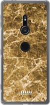 6F hoesje - geschikt voor Sony Xperia XZ2 -  Transparant TPU Case - Gold Marble #ffffff