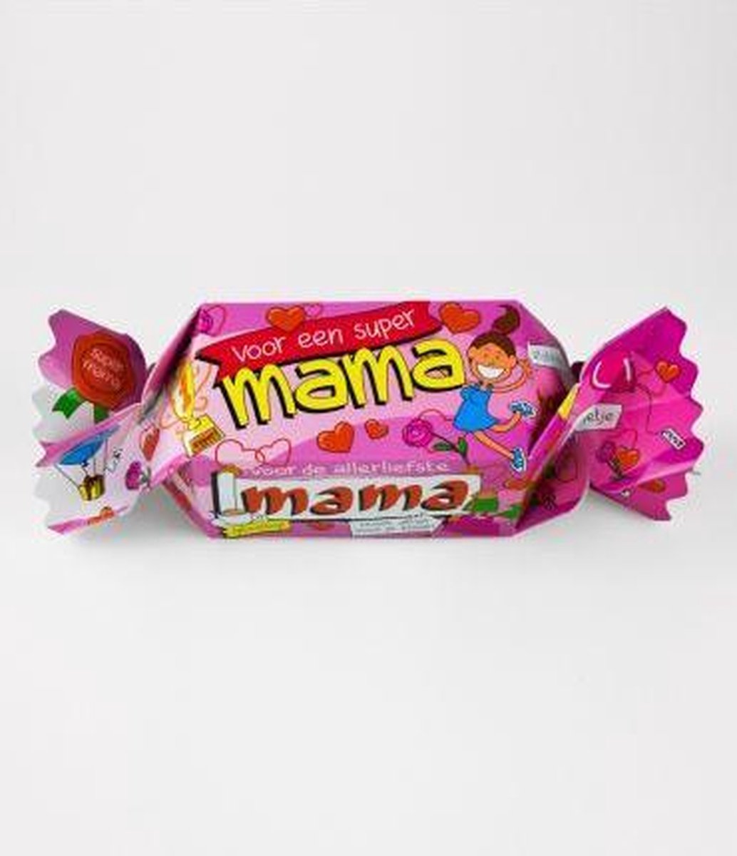 Moederdag - Snoeptoffee - Voor een super mama - Gevuld met luxe verpakte toffees - In cadeauverpakking met gekleurd lint