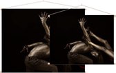 Artistieke Gouden Man,  - Foto op Textielposter - 90 x 67.5 cm