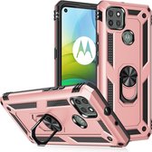 Ring KickStand Back Cover - Motorola Moto G9 Power Hoesje - Rose Gold