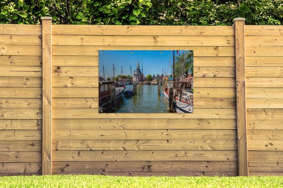 Le vieux port de Hoorn au printemps affiche de jardin 120x80 cm - Toile de jardin / Toile d'extérieur / Peintures d'extérieur (décoration de jardin)