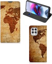 Wallet Bookcase Motorola Moto G100 Telefoonhoesje Wereldkaart
