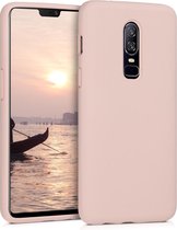 kwmobile telefoonhoesje voor OnePlus 6 - Hoesje met siliconen coating - Smartphone case in oudroze