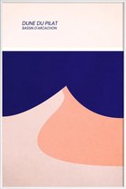 JUNIQE - Poster in kunststof lijst Dune du Pilat -20x30 /Blauw & Roze