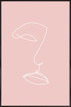 JUNIQE - Poster in kunststof lijst Outline -40x60 /Roze