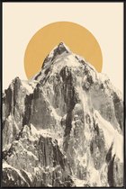 JUNIQE - Poster in kunststof lijst Mountainscape 5 -30x45 /Geel &