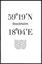 JUNIQE - Poster in kunststof lijst Stockholm -30x45 /Wit & Zwart