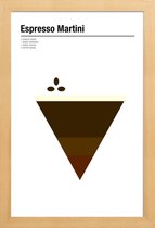 JUNIQE - Poster in houten lijst Espresso Martini - minimalistisch