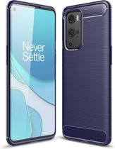 OnePlus 9 Pro Hoesje - Armor Brushed TPU - Blauw
