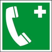 Noodtelefoon bord - plexiglas - E004 Inclusief 4 afstandhouders 200 x 200 mm