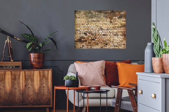 Sticker Muursticker de briques - Mur de briques anciennes - 80x60 cm - Film adhésif autocollant - Sticker mural repositionnable