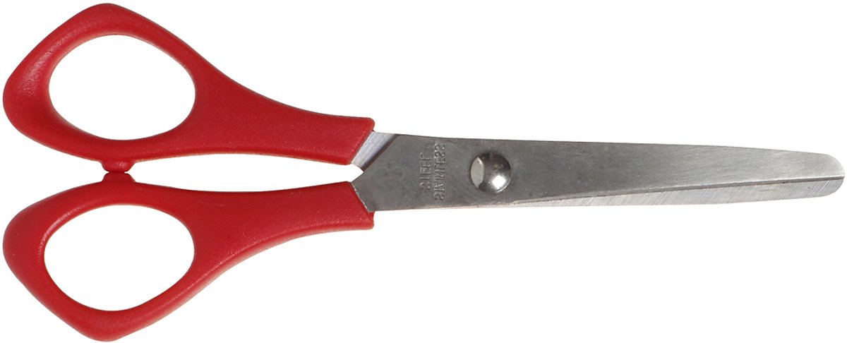 Schoolscharen, L: 14 cm, rond, linkshandig, 1 stuk