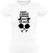 Geef mama een wijntje Dames t-shirt | mama | oma | | moederdag | wijn | drank | alcohol | cadeau | Wit