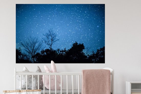 Sticker Muursticker Etoiles et planètes - Les étoiles s'illuminent - 120x80 cm - film adhésif autocollant - sticker mural repositionnable