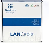 DANICOM CAT6 UTP 50 meter internetkabel op rol stug -  LSZH (Eca) - netwerkkabel
