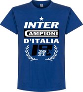 Inter Milan Kampioens T-Shirt 2021 - Blauw - M