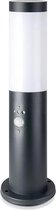 LED Tuinverlichting met Bewegingssensor - Staande Buitenlamp - Viron Stobo -  E27 Fitting - Rond - Mat Grijs - Aluminium - 45cm - BSE