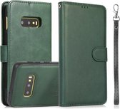 Voor Samsung Galaxy S10e Kalf Textuur 2 in 1 Afneembare Magnetische Achterkant Horizontale Flip Lederen Case met Houder & Kaartsleuven & Portemonnee & Fotolijst (Groen)