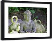 Foto in frame , Boeddha tussen vazen , 120x80cm , Multikleur , Premium print