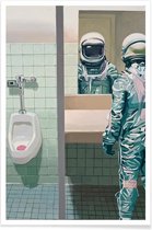 JUNIQE - Poster Men's Room -30x45 /Blauw & Grijs