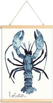 JUNIQE - Posterhanger Lobster -20x30 /Blauw & Wit