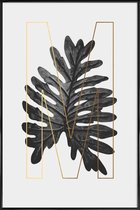 JUNIQE - Poster in kunststof lijst Plants M -40x60 /Grijs & Ivoor