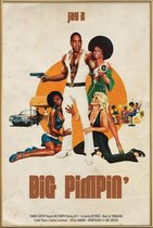 JUNIQE - Poster met kunststof lijst Big Pimpin -13x18 /Blauw & Rood