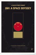 JUNIQE - Poster 2001 - A Space Odyssey -13x18 /Geel & Rood