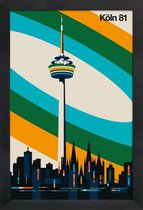 JUNIQE - Poster met houten lijst Köln 81 -13x18 /Geel & Groen