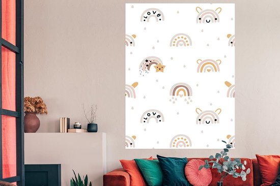 Patron pour enfants avec de jolis arcs-en-ciel 120x180 cm XXL / Groot format!