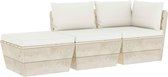 Medina 3-delige Loungeset met kussens pallet vurenhout
