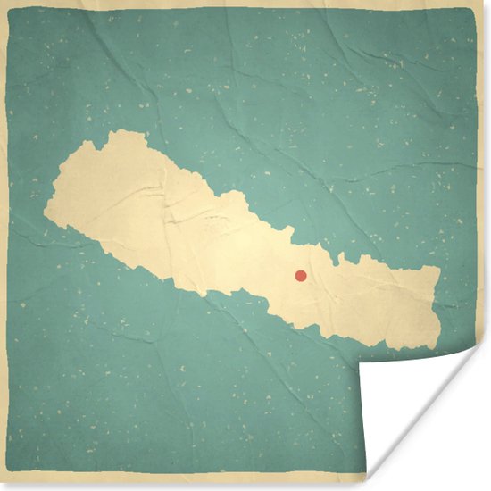 Une illustration d'une carte vintage de Kathmandu poster 50x50 cm ...