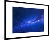 Photo encadrée - Voie lactée avec un cadre photo ciel bleu 120x80 cm - Affiche encadrée (Décoration murale salon / chambre)