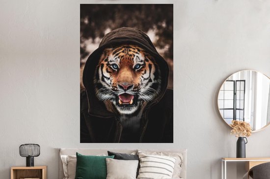 Tigre avec une capuche 120x180 cm XXL / Groot format!