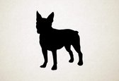 Silhouette hond - Boston Terrier - L - 97x75cm - Zwart - wanddecoratie