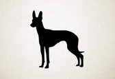 Silhouette hond - Cirneco Dell Etna - Cirneco Dell Etna - M - 64x60cm - Zwart - wanddecoratie