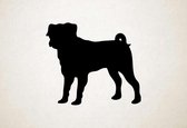 Silhouette hond - Pug - Mops - M - 60x69cm - Zwart - wanddecoratie