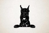 Wanddecoratie - Hond - Riesenschnauzer 3 - XS - 27x25cm - Zwart - muurdecoratie - Line Art