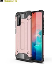Voor Galaxy S20 Magic Armor TPU + pc-combinatiekoffer (rose goud)